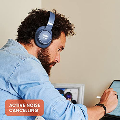 JBL Tune 760NC - Over-Ear Nc Headphones - White | Active Noise Cancelling, JBL Pure Bass Sound, 35H battery life with BTNC 2H recharging time, Hands-free calls Voice control - color: White, style: Lightweight