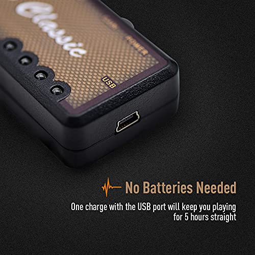 SONICAKE Guitar Headphone Amp Mini Guitar Headphone Amplifier US Classic Rechargeable Plug-in Pocket Overdrive Reverb Effects for Home Silent Practice - color: US Classic Reverb Effect