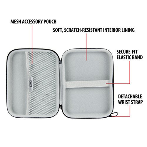USA Gear Hard Shell Electronics Organizer 7.5 Inch Travel Case - Cable Organizer with Scratch Resistant Interior, Compatible with Garmin GPS, Portable Hard Drive, Phone Charger & More - Black