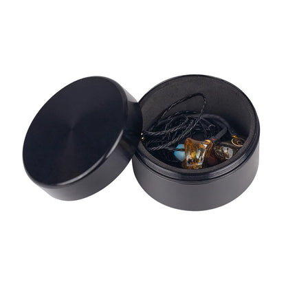Soundlink Aluminum Alloy Earphone Case Waterproof in Ear Monitor Storage Box with Sponge Lining(Black) - color: Black