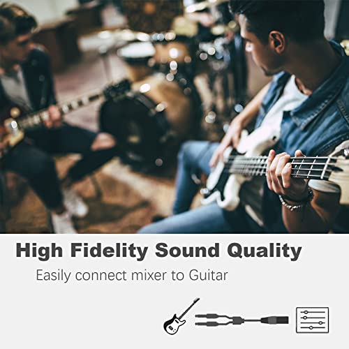 JOLGOO XLR Male to Dual 1/4" TS Mono Y Splitter Microphone Cable, XLR Male to Dual 6.35mm TS Y Adapter Cord, 3.3 Feet - size: 3.3 Feet, style: XLR Male to dual 1/4 TS Male