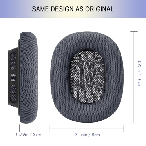 Ear Cushions Replacement for Apple AirPods Max 1 & 2- Cups Headphones Pads | Upgraded Earpads Covers Sweatproof Protein Leather Silicone Foam for Workout & Gym (Midnight) - color: Midnight
