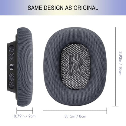 Ear Cushions Replacement for Apple AirPods Max 1 & 2- Cups Headphones Pads | Upgraded Earpads Covers Sweatproof Protein Leather Silicone Foam for Workout & Gym (Midnight) - color: Midnight
