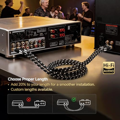 TODN 0.50m Audiophile OCC RCA 오디오 케이블 차폐 턴테이블/앰프/CD용 | 듀얼 차폐, 소음 감소, RCA to RCA, 24K 금 도금, L/R 채널, Hifi 홈 스테레오 오디오용 - color: OCC-MAX Plus, size: 1.64ft/0.5m
