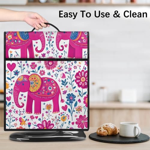 Stand Mixer Cover Compatible with KitchenAid Mixer 6/7/8 Quart with Pockets for Kitchen Aid Accessories and Attachments, Water-Resistant Quilted Polyester - color: Elephant