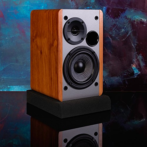 Studio Monitor Isolation Pads for 3-4.5 inches Small Speakers, Pair of 2 High Density Dampening Acoustic Stands Foam which Fits Most Bookshelf’s and Desktops | SMPad 4 - size: for 3''-4.5'' Speakers