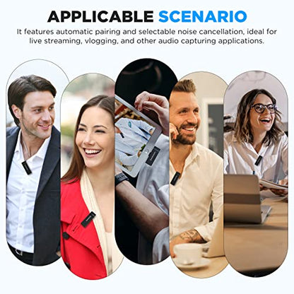 Saramonic Wireless Lavalier Microphone System For iPhone iPad 2.4Ghz Clip On Lapel Condenser Professional Mic Plug-Play For Interview Live Streaming Recording Video Vlog Youtube SR-Blink Go-D1 (TX+RX)