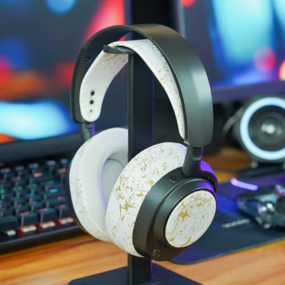 WC Side Plates for Arctis Nova Pro Wireless, Pro Wired & Nova Elite | Made by Wicked Cushions | Also fits Nova Pro Omni, 7, 7X & 7P | Gold Marble - color: Gold Marble