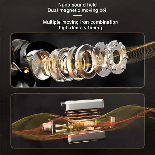 CCA ND 001 4BA+1DD in Ear Monitor, HiFi IEM Earphones, Deep Bass Wired Earphones with Tangle-Free Detachable Cable（with MIC ） - color: Black, size: With Mic
