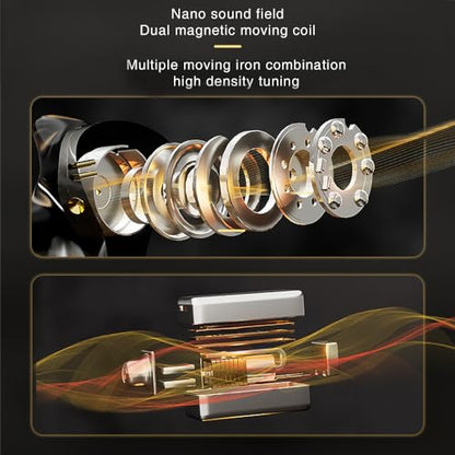 CCA ND 001 4BA+1DD in Ear Monitor, HiFi IEM Earphones, Deep Bass Wired Earphones with Tangle-Free Detachable Cable（with MIC ） - color: Black, size: With Mic