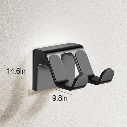 Game Controller Holder, Adhesive Headphone Holder Wall Mount with Dual Hook for Gaming Accessories, Headset and Controller Stand, Desk Hook and Space Saving Organization, Black
