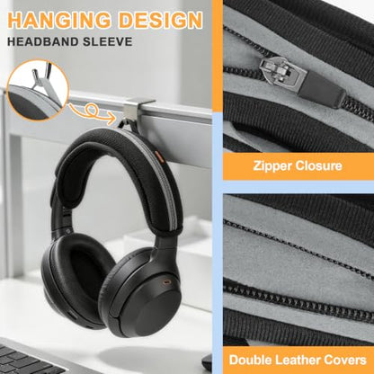 Universal Replacement Headphone Headband Cover, Headband Cushion Pad Cover Compatible with Sony, Bose, Beats, JBL Head Band Protector for Noise Canceling Stereo Headset (Black) - color: Black