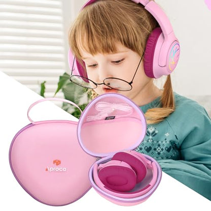 Aproca Pink Hard Storage Protective Case, for iClever BTH20 / Clever BTH18 Kids Bluetooth Headphones and Accessories - color: Pink