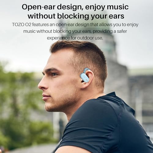 TOZO O2 Open Ear Wireless Earbuds,Multi-Angle Adjust 42H Bluetooth 5.3 - color: Blue