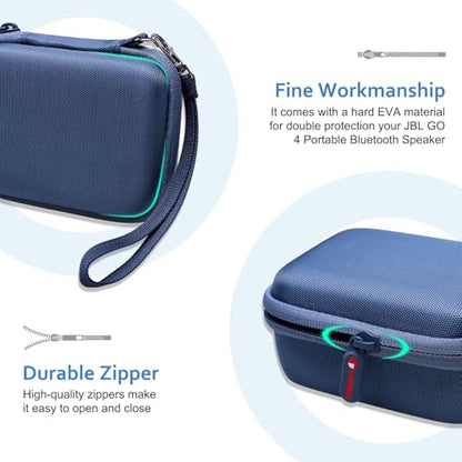 XANAD Hard Case Compatible with JBL Go 4 / GO 5 / Go 3 Ultra Speaker, Blue - color: Blue