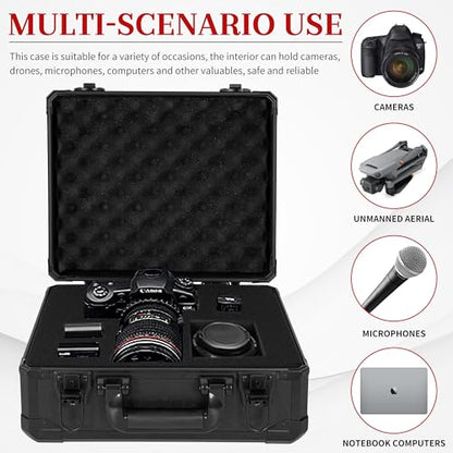 Protective Hard Case Shockproof Water-resistant with Customized DIY Foam Insert fit for Camera, Laptops, etc,13.5 X 11.6 X 6-Inch - size: Inner：12.8''X 11''X 5.6''