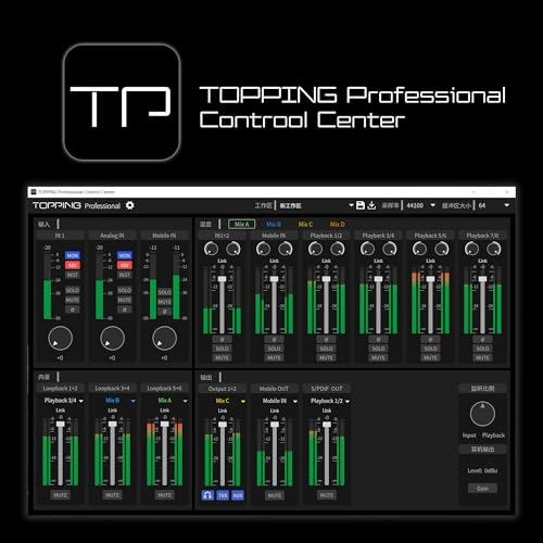 TOPPING E2x2 OTG USB Audio Interface - Ultra-Linear Preamp & Powerful Headphone Amp,Optical Output, Dual Mobile Streaming, Zero-Latency, 192kHz/24bit Recording, PC/Mobile Compatible(White)