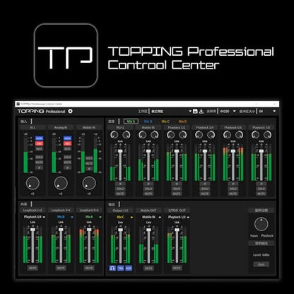 TOPPING E2x2 OTG USB Audio Interface - Ultra-Linear Preamp & Powerful Headphone Amp,Optical Output, Dual Mobile Streaming, Zero-Latency, 192kHz/24bit Recording, PC/Mobile Compatible(White)