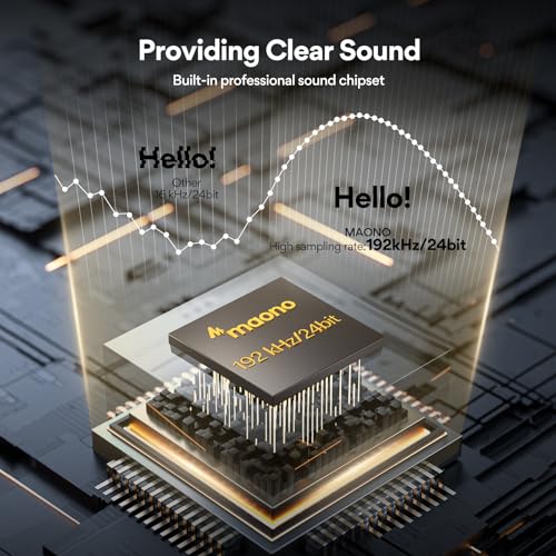 MAONO USB Microphone, 192KHZ/24Bit Plug & Play PC Computer Podcast Condenser Cardioid Metal Mic Kit with Professional Sound Chipset for Recording, Gaming, Singing, YouTube, A04, MH700