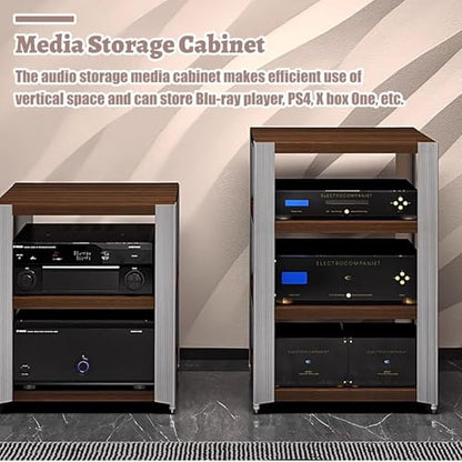 Audio Rack Cabinet/Av Media Audio Component Stand, Low Profile Audio Video Shelving for Cd Players, Av Component Stand Audio-Video Tower(Small) - size: Small