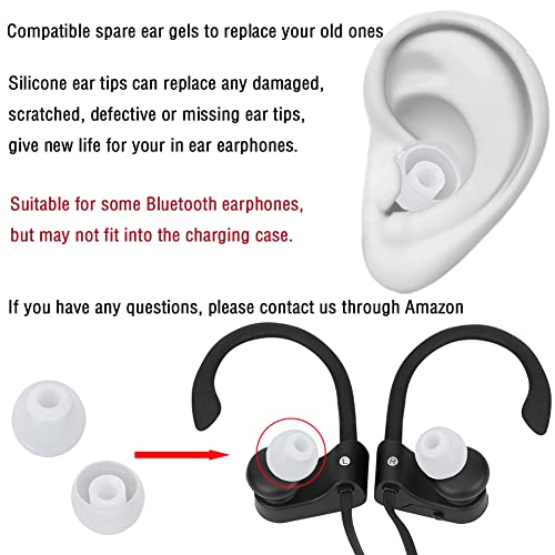 Silicone Ear Tips Replacement Earbud Tips for In-Ear Headphones (Inner Hole 3.8mm-5.5mm) 18 Pairs S M L - color: Transparent white