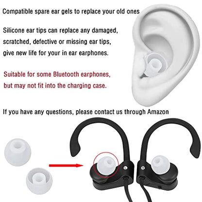 Silicone Ear Tips Replacement Earbud Tips for In-Ear Headphones (Inner Hole 3.8mm-5.5mm) 18 Pairs S M L - color: Transparent white