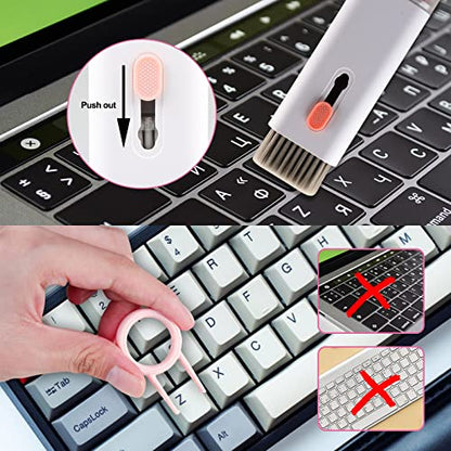 7-in-1 Electronic Cleaner Kit,Keyboard Cleaner,Laptop Cleaner Kit for Monitor, Cell Phone, Headset, Lego, Laptop Camera Lens (Pink) - color: Pink