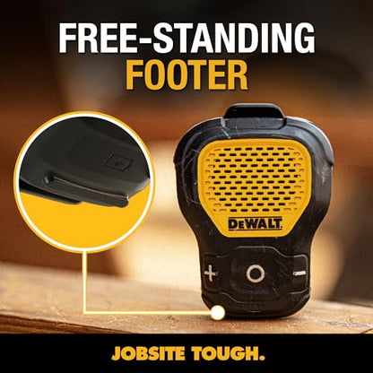 DEWALT Wearable Bluetooth Speaker, Clip-On Wireless Jobsite Pro, (Yellow) | Water-Resistant Portable Speaker (Non-Magnetic), Built-in Mic for Hands-Free Music/Calls, Bluetooth Speaker - color: Yellow