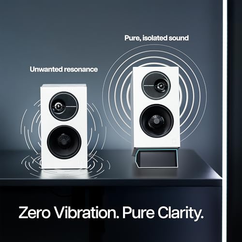VIVO Medium 5 x 8 inch Desktop Speaker Stands, Desk Studio Wedge with 15° Tilt Design, Audio Stand Riser for Bookshelf Speakers, Anti-Vibration, Set of Two, Black, STAND-SP2A-M - size: 5 x 8 inch