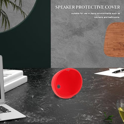 DOITOOL Silicone Echo Speaker Cover: Smart Speaker Protective Case Waterproof & Dustproof - Silicone Protector Portable Compatible for Amazon - color: Red