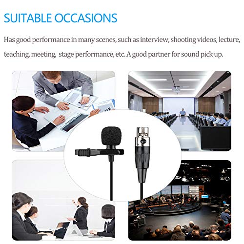 Lavalier Microphone Lapel Microphone Compatible with Shure Wireless Transmitter - Unidirectional Condenser Mic - Mini XLR TA4F Plug