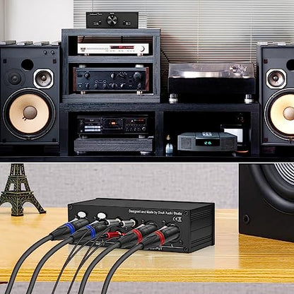 Nobsound Mini Fully-Balanced/Single-Ended Passive Preamp; Hi-Fi Pre-Amplifier; XLR/RCA Volume Controller for Active Monitor Speakers (Black)
