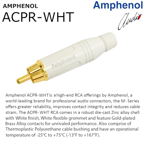 2 Foot RCA Cable Pair - WBC-PRO-LOCAP Low-Capacitance (14pF/ft) 22 AWG Ultra-Silent Audiophile & Professional-Grade Audio Interconnect Cable with Amphenol ACPR Gold RCA Plugs & Black Tweed Jacket