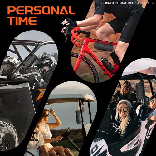 SIKAI CASE Silicone Case Compatible with JBL Charge 6, Portable Speaker Mount with Adjustable Strap & Detachable Shoulder Strap for Bike, Motorcycle, Golf Cart, Boat Railing, Case Only - color: Black