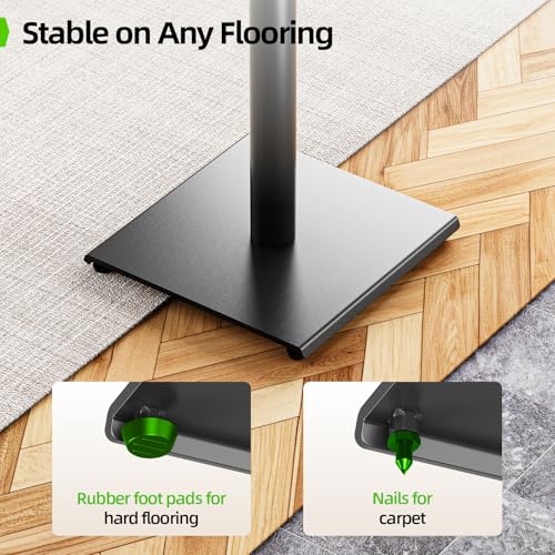 USX MOUNT Bookshelf Speaker Stands Pair, Height Adjustable Extends 32-42 inch for Rear Surround Sound Speakers, Floor Satellite Speaker Stands for Vizio Bose Sony JBL Klipsch Polk, Max Load 11 lbs - size: 32" to 42"