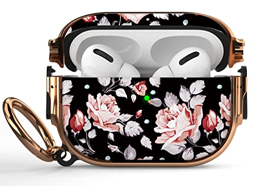 for AirPods Pro 2/1 Case Cover with Safety Lock, Magsafe Compatible, Rose - color: Black Pink, size: AirPods Pro 2/1 Case (2019/2022/2023)
