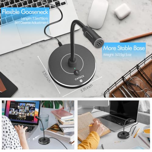 CMTECK USB Computer Microphone, Studio-Quality，Plug & Play for PC,Laptop - color: Dark Gray