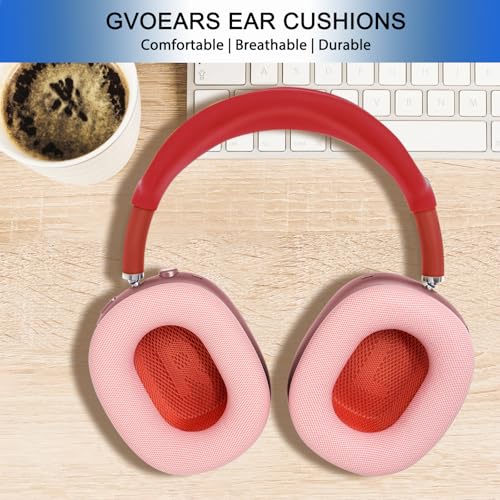 Replacement Ear Cushions for AirPods Max 1 & 2 Generation Apple Headphones | Upgraded Ear Pads APM Cups Cover for Workout with Silicone Gel (Pink) - color: Pink