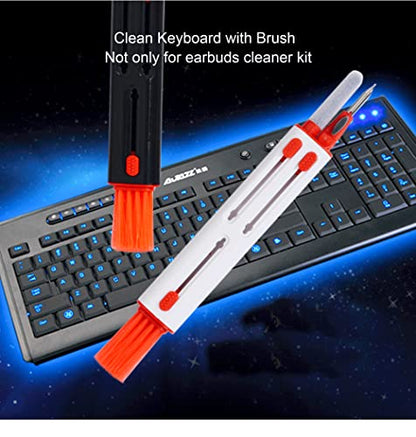 Cleaner Kit Compatible with Airpod Pro 1st 2nd 3rd Generation, Cleaning Kit and Keyboard Brush Gen 3 2 1, Pen Ear Bud Cleaning Tool for Earbuds, Laptop, Phone, (White)