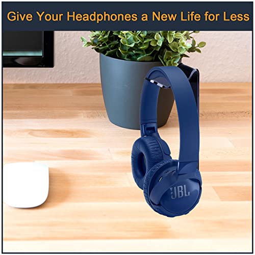 Headphones Replacement Earpads for JBL Tune 600/ T450/ T450BT/ T500BT/ JR300BT/ E35, Ear Pad Replacement Cushions with Protein Leather & Memory Foam - color: Blue