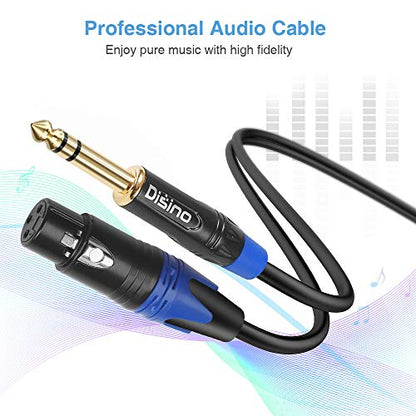 XLR Female to 1/4 Inch 6.35mm TRS Stereo Jack Cable, 3 Pin Female XLR to Quarter inch Balanced Interconnect Patch Cord (15 Feet) - size: 15 Feet
