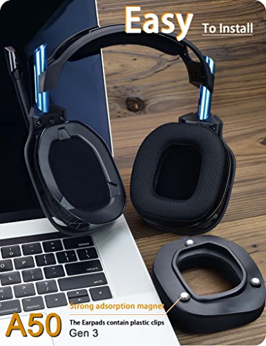 A50 Gen 3 Mod Kit - defean Replacement Earpads and Headband Compatible with Astro A50 Gen 3 Headset,Ear Cushions, Upgrade High-Density Noise Cancelling Foam, Added Thickness (Black Breathable Fabric) | Replacement Earpads and Headband for Astro A50 Gen3,U