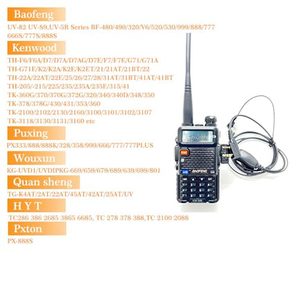 Walkie Talkies Earpieces(2 Packs) with Mic 2 Pin Covert Air Acoustic Tube Headset for Baofeng UV-5R BF-888S BF-F8HP Retevis H-777 Kenwood Pxton Puxin Two Way Radio - style: 2Packs(White) for Baofeng Kenwood Pxton