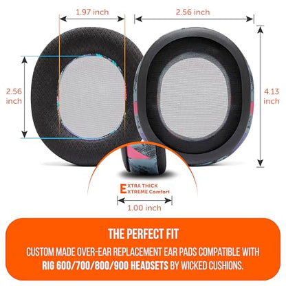 WC Freeze Rig 600/700/800/900 - Cooling Gel Earpads for RIG 600 Pro, RIG 700 HX, RIG 800 Pro, RIG 900 Max by Wicked Cushions - Boost Comfort, Thickness, & Sound Isolation for Epic Gaming | 90's Black - color: 90's Black