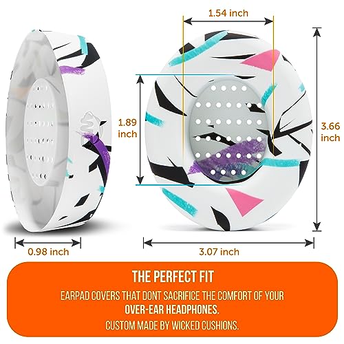 WC SweatZ Studio - Patented Covers for Beats Studio 3 (A1914) & 2 (B0500) | Made by Wicked Cushions | Made with Premium Silicone | Also fits B0501 | 90's White - color: 90's White