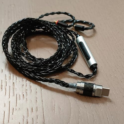 USB Type-C to MMCX Headphone Cable, Built-in DAC Amp, Braided Audio Cable with Carrying Case (USB C to MMCX) - size: USB C TO MMCX