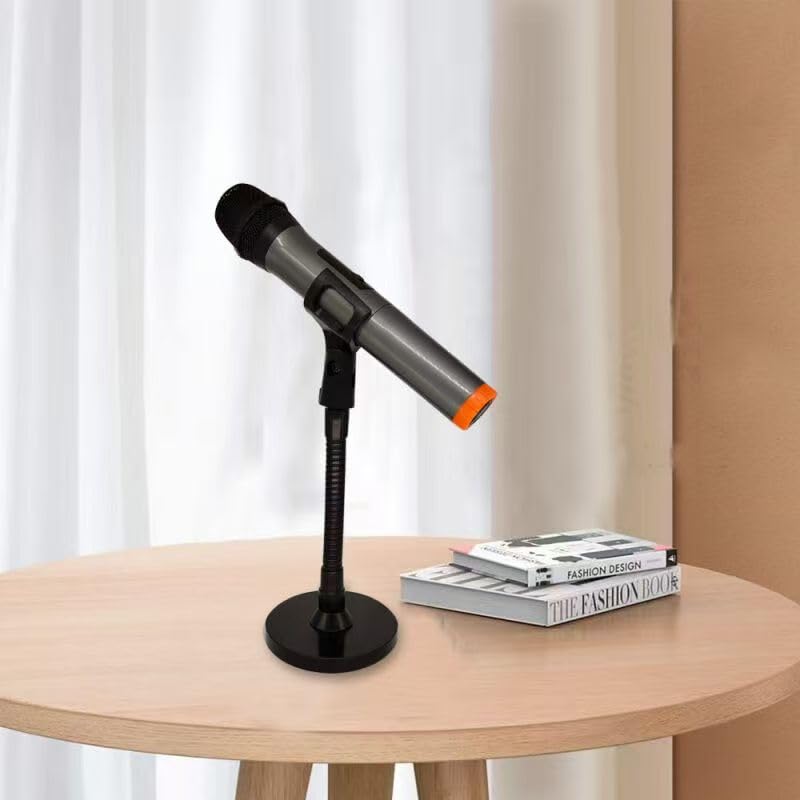 Microphone Stand for Podium Wall Mount with Flexible Gooseneck Arm 6inch Counterweight Base,Desk&Table Stands Multi-function DIY Holding Mic,Phone, Make-up Mirror Male 5/8&Female5/8 in Black.