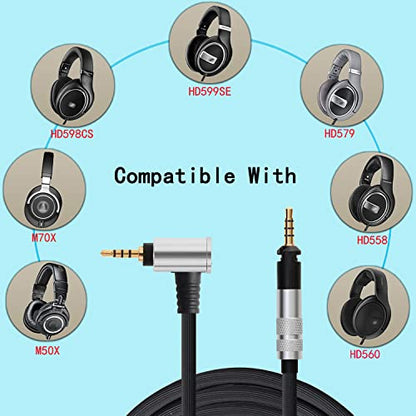 HD598CS Balanced Cable Compatible with Sennheiser HD599 HD598 HD558 HD518 HD579 HD569 Headphones ATH-M50x ATH-M60x ATH-M70x Audio Cable 4.9ft 2.5mm - style: 2.5mm Plug