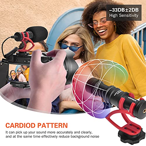 COMICA CVM-VM10II Universal Shotgun Microphone for Camera, iPhone, Android - color: Red