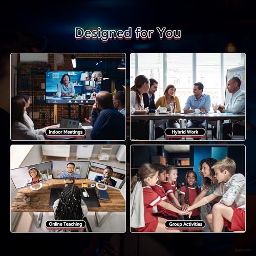TONGVEO 4K Conference Room PTZ Camera AI Auto Tracking 3X Optical Zoom HDMI/USB3.0 Wide-Angle Video Conference Camera for Church Worship Live Streaming Meeting with Zoom YouTube OBS and More - color: Black